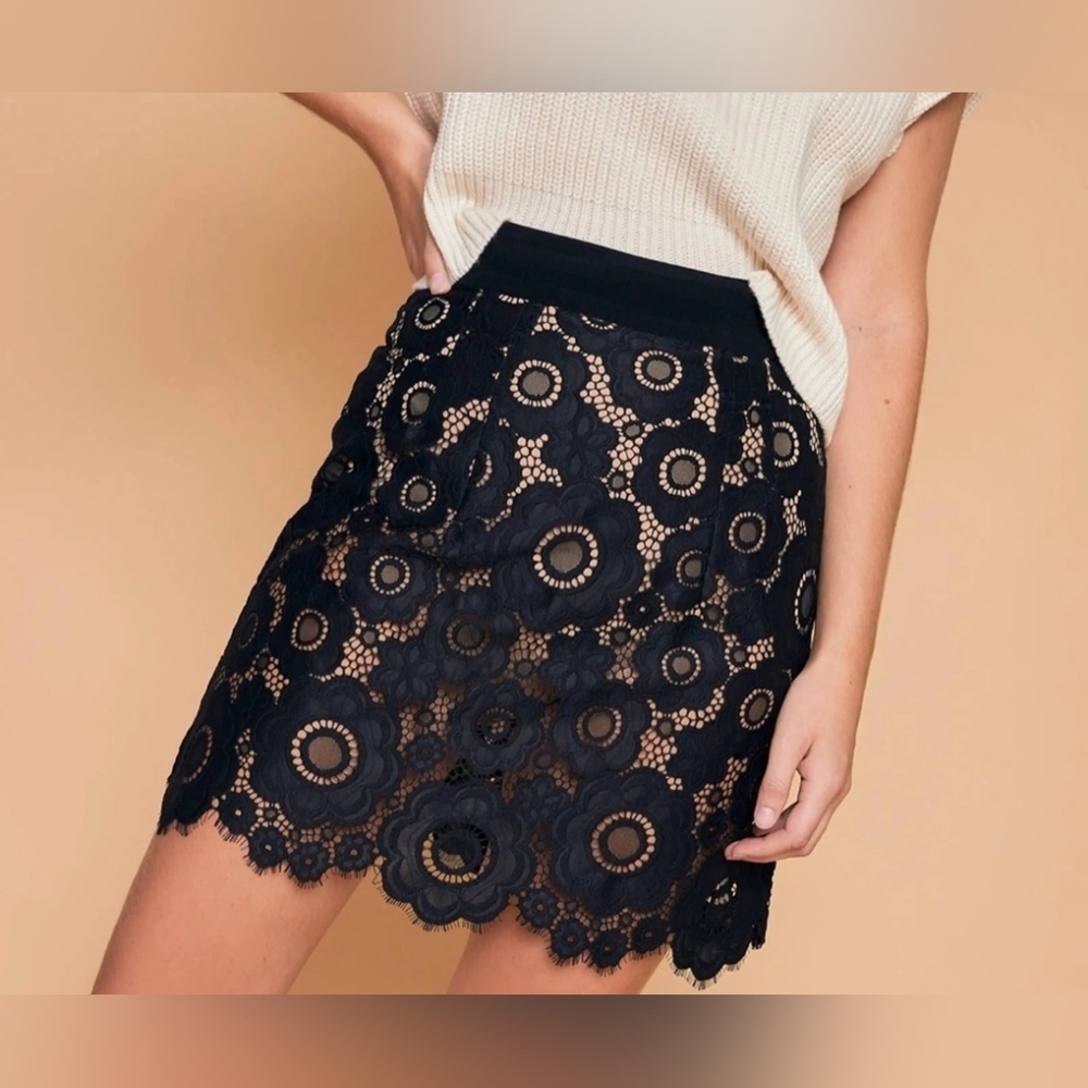Elegant Black Lace Skirt